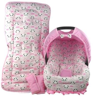 Imagem de Capa de bebê conforto e capa carrinho - panda rosa - ALAN PIERRE BABY