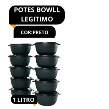 Imagem de Potes bowll plastico 1 litro kit com 10 peças para cozinha - TEXTIL SO