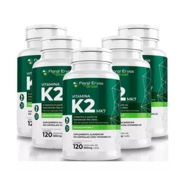 Imagem de Kit 5 Vitamina K2 Mk7 Menaquinona 7 240 Caps Floral Ervas - Floral Erv