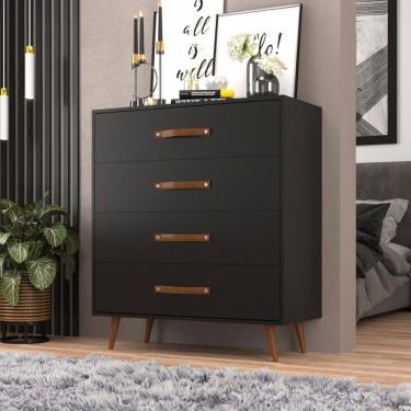 Imagem de Cômoda Padua 4 Gavetas Preto - Jcarvalho