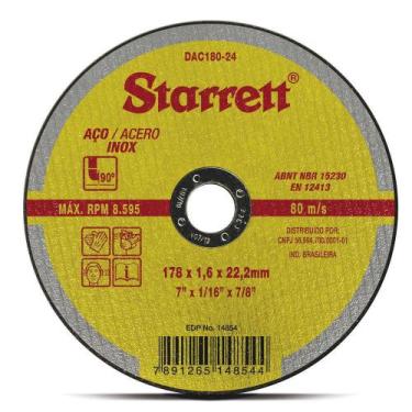 Imagem de DISCO DE CORTE 178 x 1,6 x 22,22 MM STARRETT
