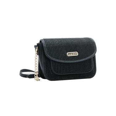 Imagem de Bolsa Feminina Transversal Pequena Chenson Textura Soft Preto