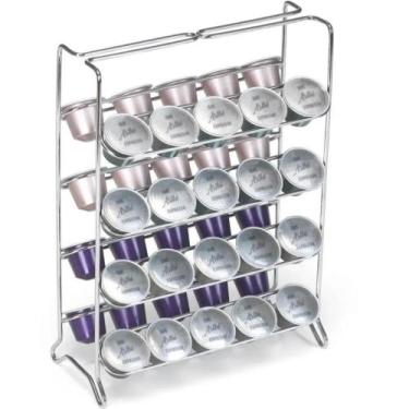 Imagem de Suporte para 40 Cápsula de Café Nespresso em Aço Cromado 19,5x9,5x27,5