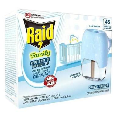 Imagem de Aparelho Repelente Elétrico Raid Family + 1 Refil De 32,9Ml, Bivolt