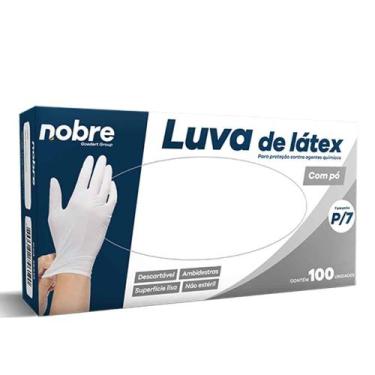 Imagem de Luva látex com pó *P* - Proteção contra agentes químicos c/100un  Nobr