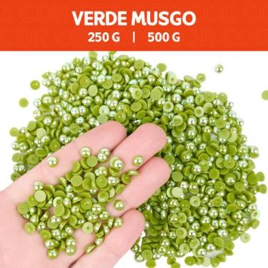 Imagem de Meia Pérola Irisada Verde Musgo - 106 - Pacote com 500/250 Gramas  - 0