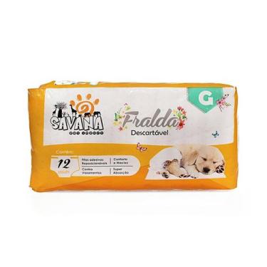 Imagem de Fralda Higiênica Savana Descartável Premium com 12 unidades para Cães 