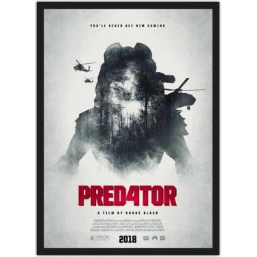 Imagem de Quadro Decorativo Predador Filmes Cartaz Cinema Decorações Com Moldura