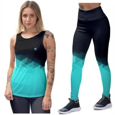 Imagem de Kit Legging Feminina Cos Alto Regata Academia Dry Treino Musculação Mo