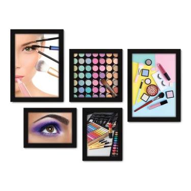 Imagem de Kit Com 5 Quadros Decorativos - Maquiagem - Salão de Beleza - Make - 2