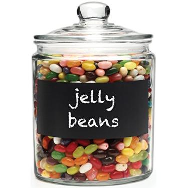 Imagem de Circleware Recipiente grande de vidro para quadro negro de 3,8 litros com tampa e alça, recipiente para preservação de bebidas e alimentos de vidro de cozinha.