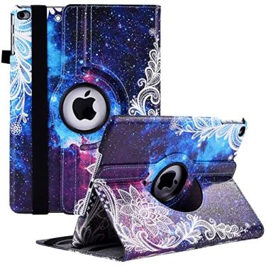 Imagem de Capa para iPad 9.7 2018 2017 / iPad Air 2 - Capa de tecido jeans com rotação de 360 graus com ativação automática para iPad 9,7 polegadas (6ª geração, 5ª geração) / iPad Air 2/iPad Air (Galaxy Flower)