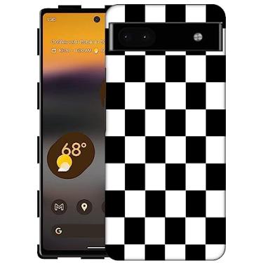 Imagem de SM Cases Capa Google Pixel 6A - Padrão Verificado Design Impresso 3D Capa Traseira de Plástico Rígido Capa para Google Pixel 6A (não para Pixel 7A). Branco