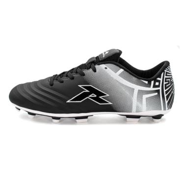 Imagem de RUNIC Chuteiras de futebol para homens e meninos – Chuteiras firmes com tachas multiformas - antepé texturizado - forro macio - cabedal flexível - costura reforçada - preto/dourado - 6, Preto/branco,