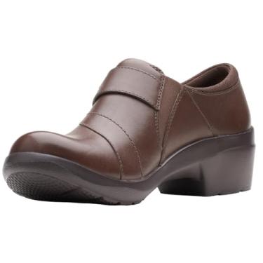 Imagem de Clarks Mocassim feminino Angie Pearl, Couro marrom escuro, 39