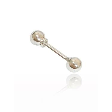 Imagem de Piercing de Orelha Tragus/Helix Reto Bolinha Ouro Branco 18k c/Estojo e Certificado