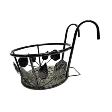 Imagem de Generic Suporte para vasos de flores de metal, suporte para vasos de flores, cesta de pendurar, suporte para plantas para, decoração de casa, cerca, Style B