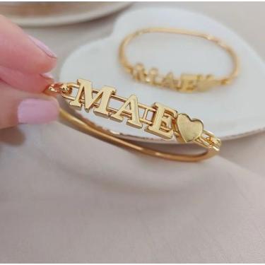 Imagem de Bracelete Feminino Mãe Banhado A Ouro 18k - Baronesa imports18k 