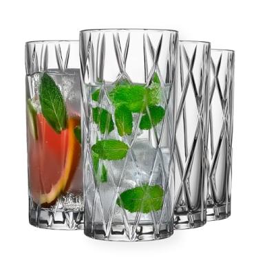 Imagem de Orrefors Copo City Highball (conjunto de 4) - 30 ml, design assimétrico, vidro versátil para coquetéis, margaritas, água, chá gelado, refrigerante, lavável na lava-louças