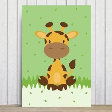 Imagem de Placa Decorativa Infantil Safari Girafa MDF 30x40cm - Quartinhos