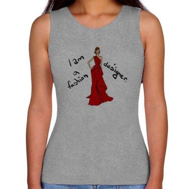 Imagem de Regata Feminina Fashion Designer - Foca na Moda, Cinza, P