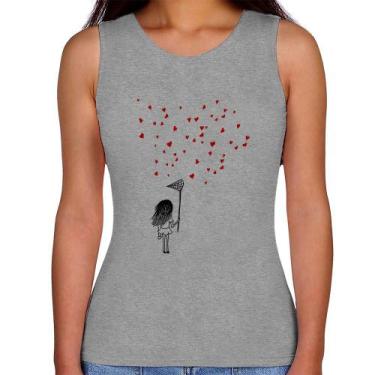 Imagem de Regata Feminina Collect Hearts - Foca na Moda, Cinza, GG