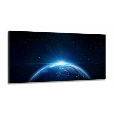 Imagem de Quadro Decorativo Planeta Terra em Tecido Canvas 130x60 m01 - Wall Fra