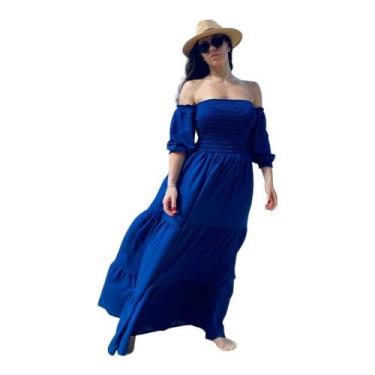 Imagem de Vestido Lastex Longo Manga Fofa Ciganinha Noivado Pré Wedding - Dinéia