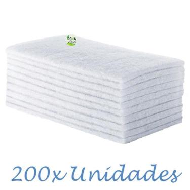 Imagem de Kit 200 Unidades Fibra Macia Branca 23 cm x 10 cm de Limpeza Sem Risco