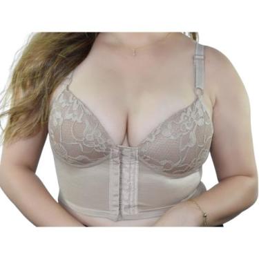 Imagem de Cropped Efeito Busto Firme Bojo Rendado - Fanáticos Por Cintas, Bege, 