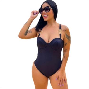 Imagem de Maiô Metalic Feminino Tendência Lançamento Lindo Maio Com Bojo Praia C