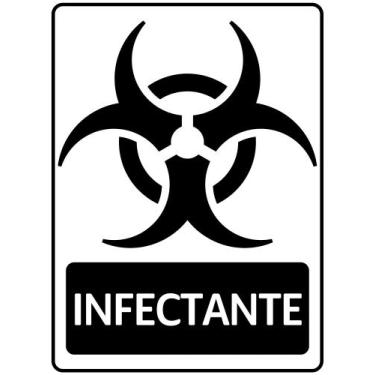 Imagem de Kit 2 Placa PS Para Lixeira Lixo Infectante 20x15cm - Best