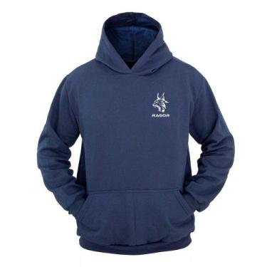 Imagem de Moletom Masculino Canguru Ragor Estampada Capuz, P, Azul