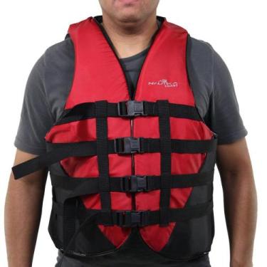 Imagem de Colete Salva Vidas Nautika Coast Até 60KG Vermelho e Preto