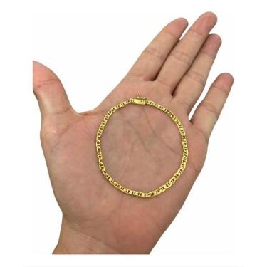 Imagem de Pulseira Masculina 3mm Piastrine Banhado A Ouro 18k Luxo - ToJoia18k