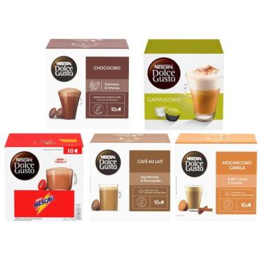 Imagem de Kit Cápsula Nescafé Dolce Gusto 5 Sabores  - 50 Unidades
