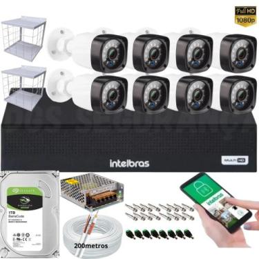 Imagem de Kit 8 Câmeras de Segurança Full Hd 1080p Dvr Intelbras 8 Canais 1TB c/