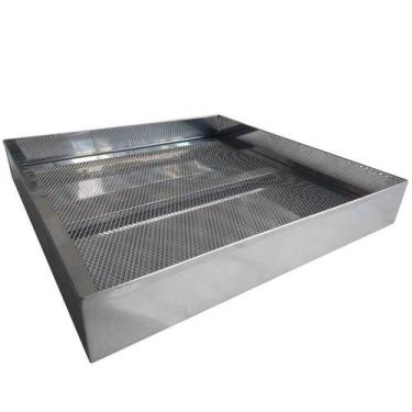 Imagem de Escorredor Fritura Inox Bandeja 40X40X6Cm Pastel Salgados - Pr Varieda