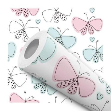 Imagem de Papel De Parede Adesivo Lavável Borboleta Color 10m - Bazar dos Quadro