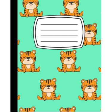 Imagem de Tiger Composition Notebook College Ruled: tiger pattern, | 7.5 x 9.25 inches, 120 pages |, Wide Lined Journal for Big Cat Lover, Cute Composition Notebook for School, Office & Home Use