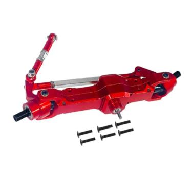 Imagem de Milageto Eixo do veículo RC Conjunto de eixo dianteiro RC Eixo dianteiro do carro RC Eixo de metal RC para caminhão RC Carro de controle remoto, Vermelho