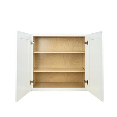 Imagem de Hollywood Fabiani Design Armário de cozinha de parede Shaker pronto para montar, 91,44 cm L x 30,5 cm P x 91,44 cm A, branco