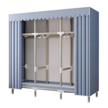 Imagem de Guarda-roupa Armário de guarda-roupa portátil simples armário de armazenamento autônomo rack de roupas armário de pé para casa fácil de montar armário