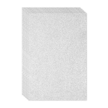 Imagem de PATIKIL Folha de espuma com glitter EVA brilhante prata 11,8 x 7,9 polegadas 2 mm de espessura com adesivo traseiro brilho EVA Glitter feltro para projetos de artesanato DIY, 5 peças