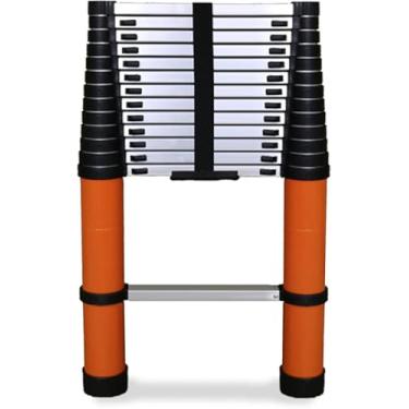 Imagem de Escadas telescópicas de alumínio 6,2 m 6 m 5 m 4,1 m 3,8 m 3,2 m 2,6 m 2 m, escadas telescópicas estendem e sobem escada para sótão de RV em loft no telhado doméstico, carga 150 kg WZSS esta