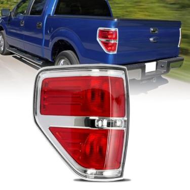 Imagem de Conjunto de luz traseira do lado do motorista compatível com Ford F-150 2009-2014 com lâmpada e chicote de luz traseira esquerda