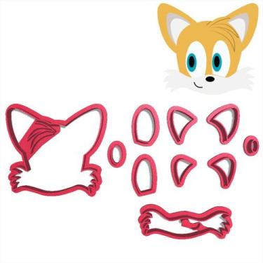 Imagem de Cortador Modular Game Ouriço Sonic Cabeça Raposa Tails - DOCE IMPRESSO
