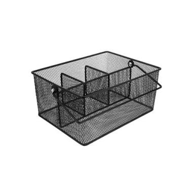Imagem de Organizador De Mesa Preto Com Alça Aramado Porta Treco Material Elegan