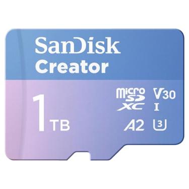 Imagem de SanDisk Cartão criador microSD UHS-I de 1 TB com adaptador SD - até 190 MB/s, para câmeras e drones, 4K, 5.3K, A2, V30, U3, 3 meses de Adobe Lightroom incluído - SDSQXAV-1T00-GN6MS