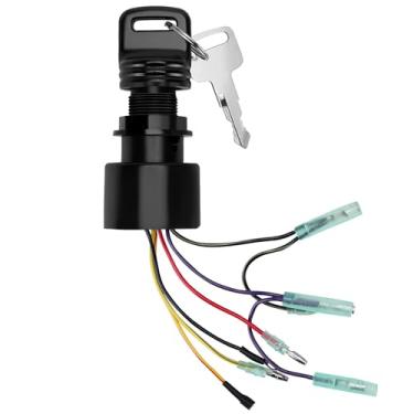 Imagem de Interruptor de ignição de barco com chave de substituição para caixa de controle de motor de popa Mercury Mariner com 2 chaves 6 conectores de fio 3 posições substituir Mercury interruptor de ignição